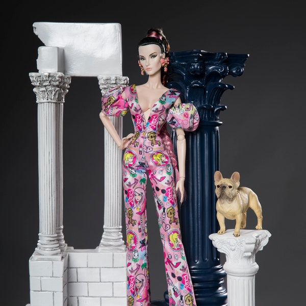Jumpsuit for fashion royalty , Poppy Parker, Silkstone Barbie, fr2 , 12'' Fashion Doll same size .