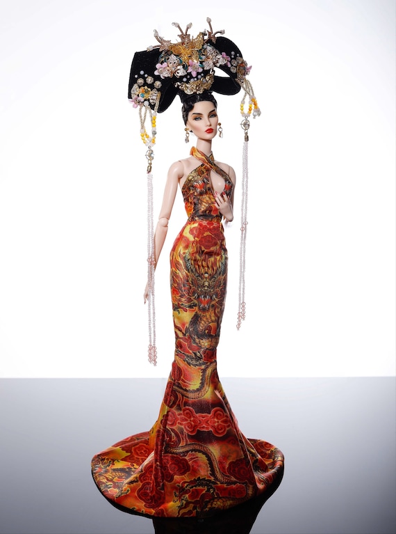 Golden Dragon Dress for Rimdoll and 12'' Fashion Doll Same Size - Etsy