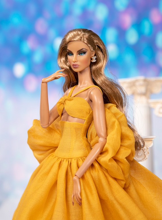 Yellow Dress by Rimdoll for Fashion Royalty , Poppy Parker , Nuface Doll , Barbie  Doll and Fashion Doll 12 - Etsy