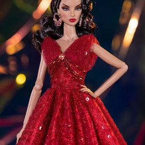 Red Queen Dress for Fashion Royalty , Poppy Parker, Silkstone Barbie ...