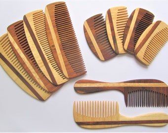Handmade Wooden Hair Comb, Anti Static, Fine or Wide Tooth