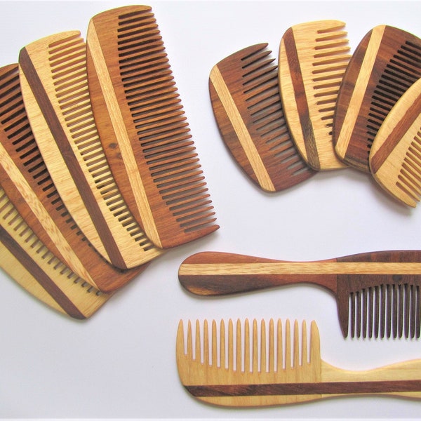 Wooden Hair Comb Beard Comb Anti Static Fine tooth or Wide tooth, 5th Wedding Anniversary gift