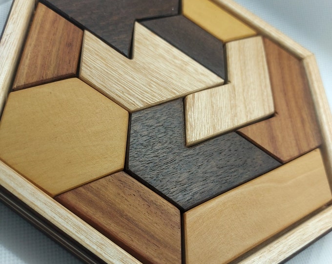 Natural Wooden Puzzle Brain Teaser Tangram Puzzle