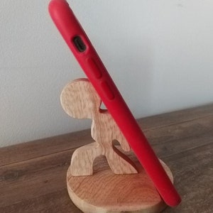Funny phone stand, Wooden mobile Phone Stand - Different poses karate martial arts, wooden phone holder, ninja, character phone