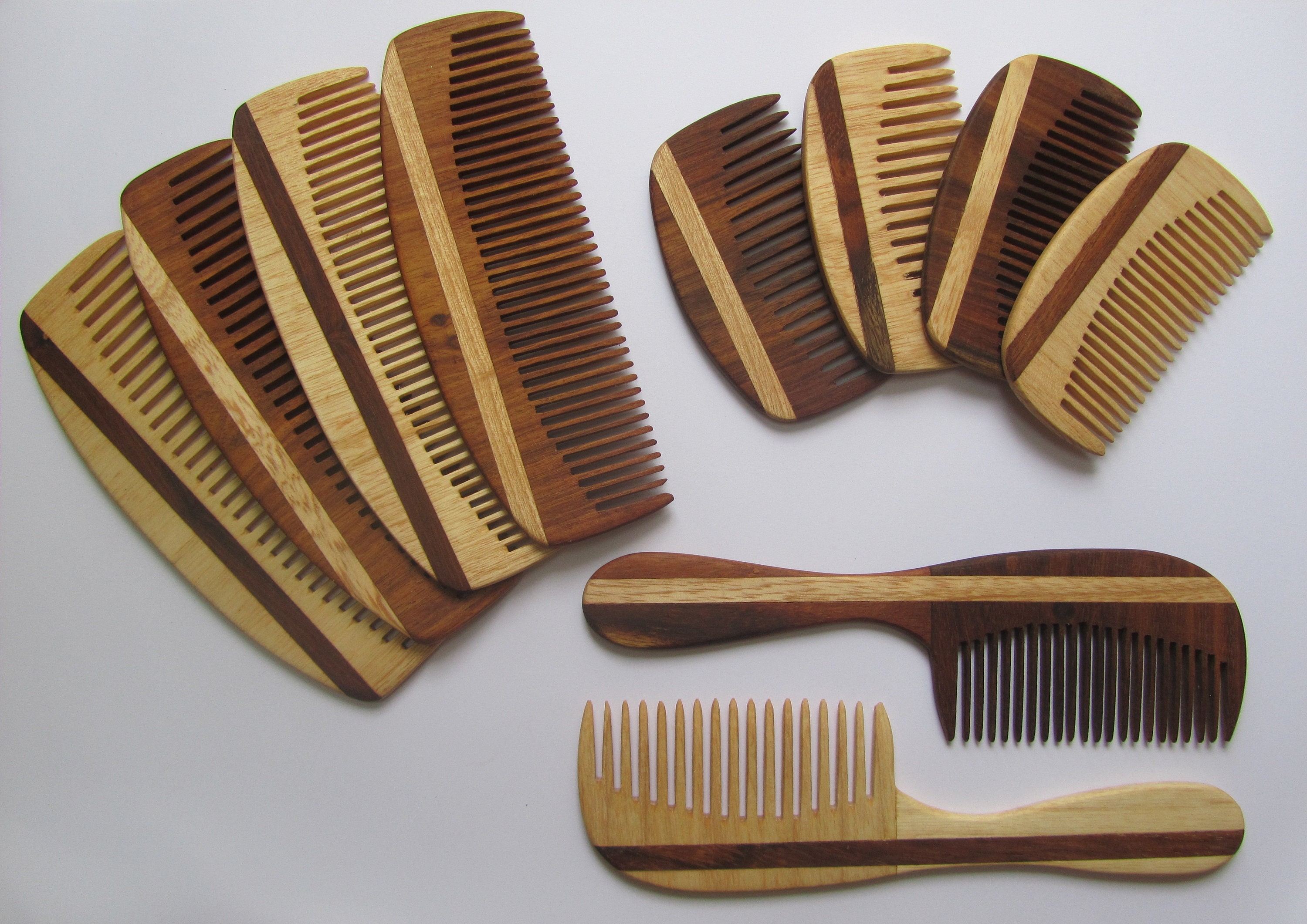 Handmade, Wooden Hair Beard Comb Anti Static Fine tooth or Wide tooth…