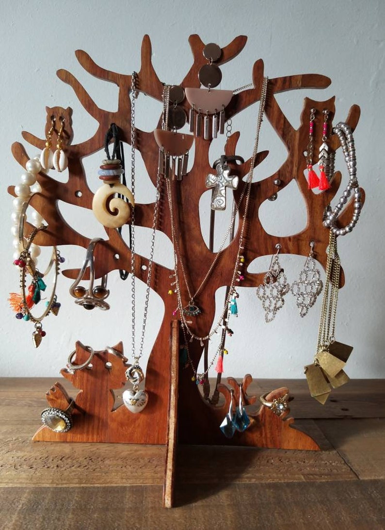 Handmade Wooden Jewellery Tree Jewellery Organizer Necklace Etsy UK