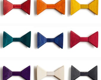 Flexible Colourful Wooden Bow Tie