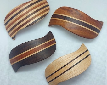 Handmade Reclaimed Wood Hair Barrette, 5th Anniversary Gift