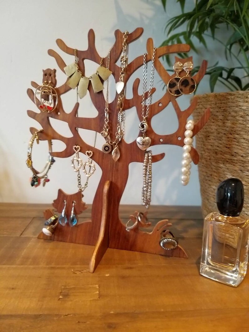 Handmade Wooden Jewellery Tree Jewellery Organizer Necklace Etsy UK