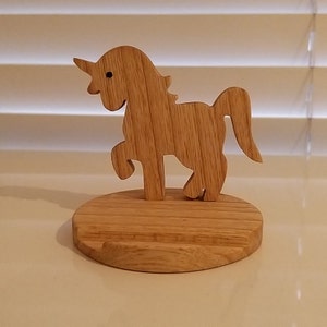 Wooden ring holder, mobile phone stand, Gift for girls, Wooden tablet Stand, Unicorn Gift, Unicorn Ring holder image 2