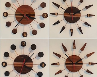 Wooden Wall Clock. Retro design clock. Wooden Wall Art clock