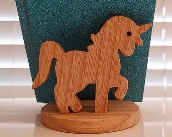 Wooden ring holder, mobile phone stand, Gift for girls, Wooden tablet Stand, Unicorn Gift, Unicorn Ring holder