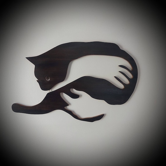 Reclaimed Wood Cat Wall Decor - Handmade Cat Lover Gift