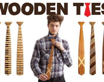 Handmade Reclaimed Wood Tie: Articulated Novelty Gift