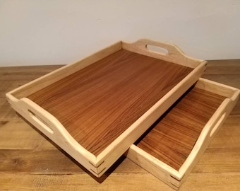 Wooden tray handled Ottoman tray. Laptop tray. Puzzle tray. Serving tray. Strong but Lightweight wood tray.