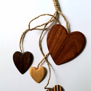 Wooden Hearts Wall Hanging Decor - Handmade from Reclaimed wood