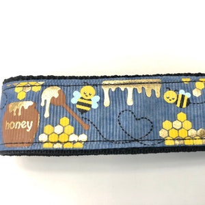 Golden Honey and Bees Key Fob