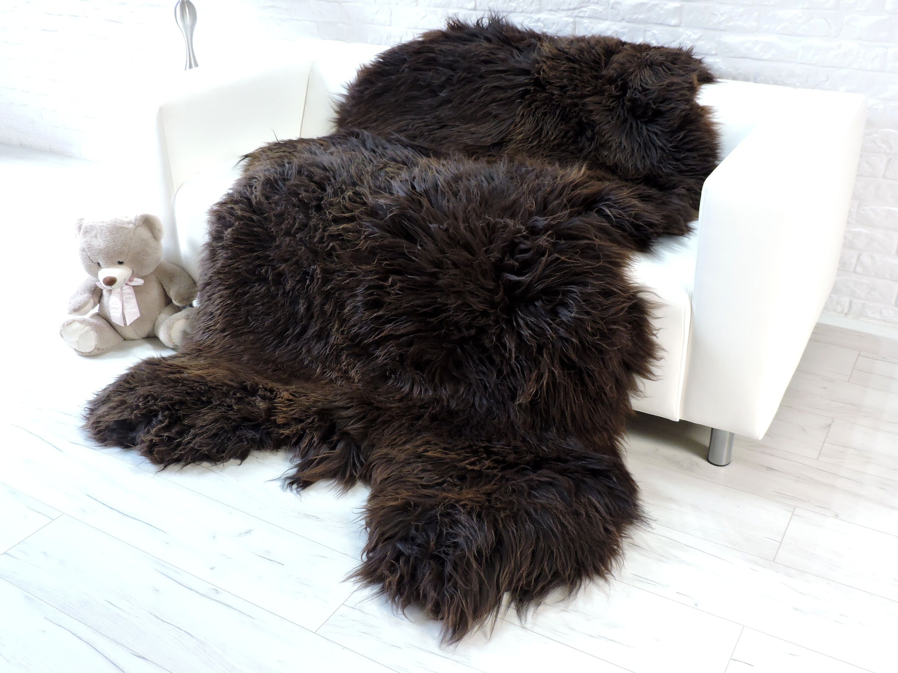 Sheepskin Rug Bear Skin Rug Shag Rug Brown Fur Rug Fur Etsy