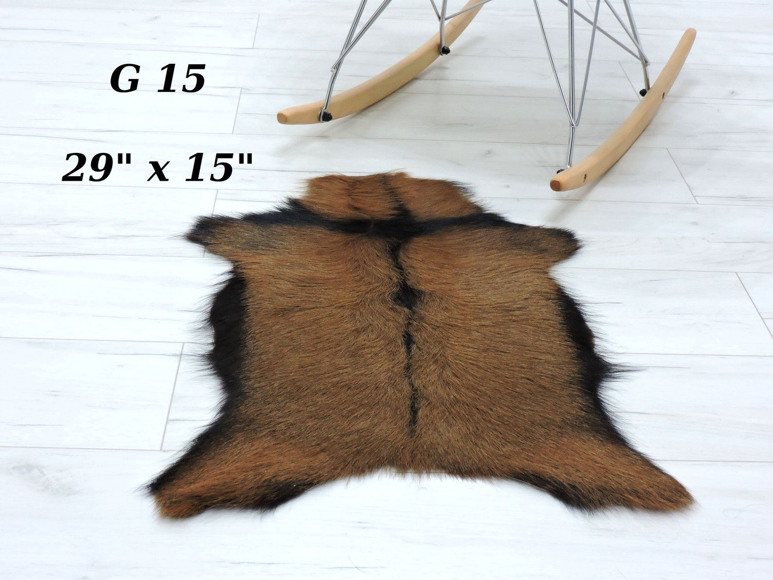 Goatskin rug real goat rug shiny hair goat leather rug pad Etsy
