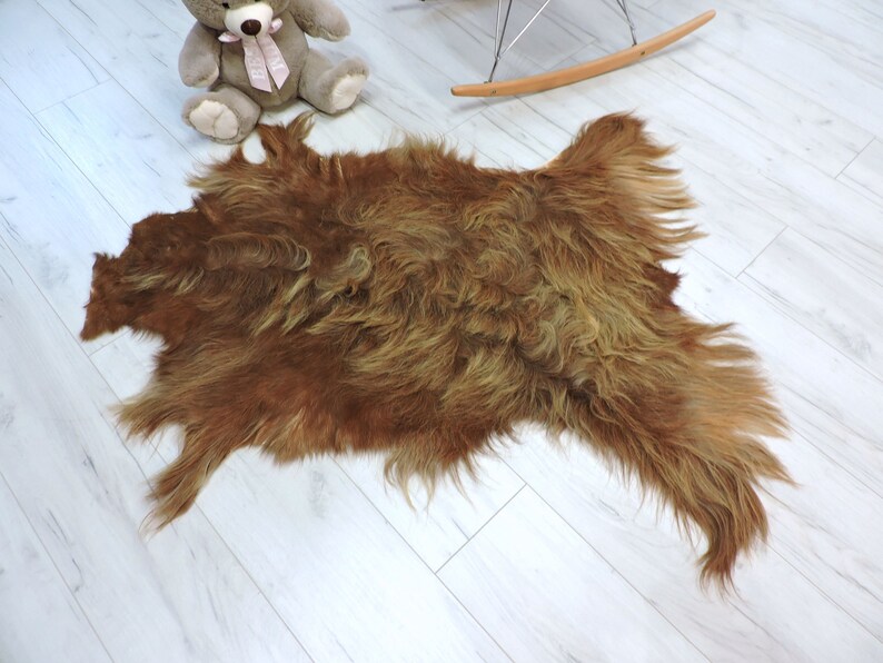 Goatskin rug real goat rug shiny hair goat goat leather Etsy