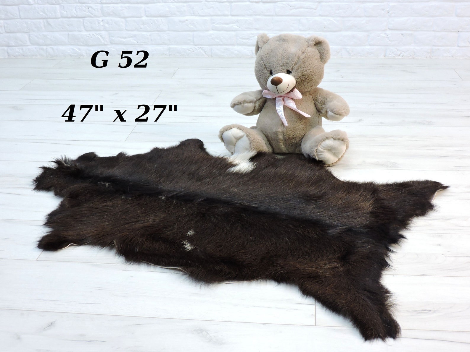Goatskin rug real goat rug shiny hair goat leather rug pad Etsy