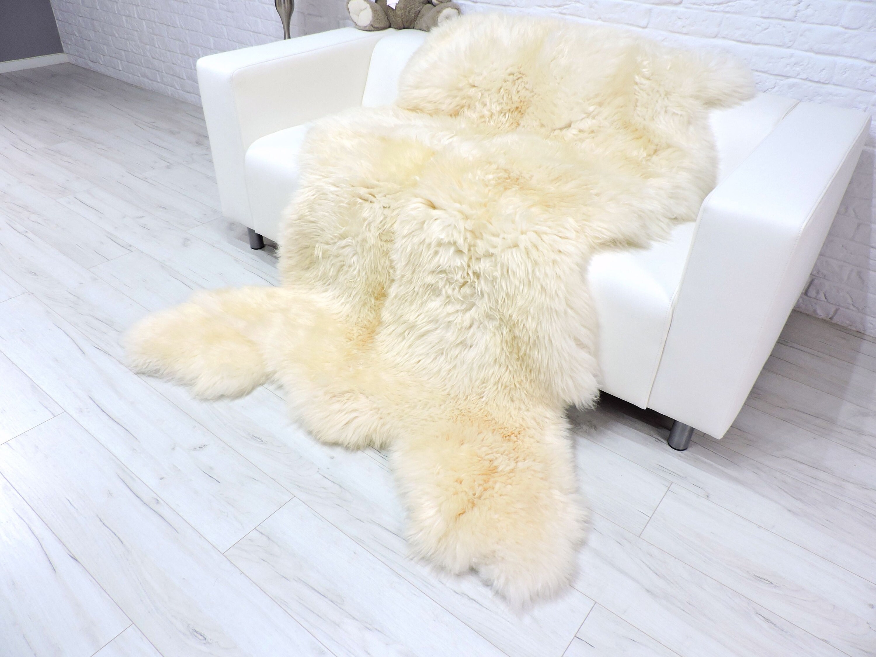 Sheepskin rug white bear skin rug shag rug fur rug area Etsy