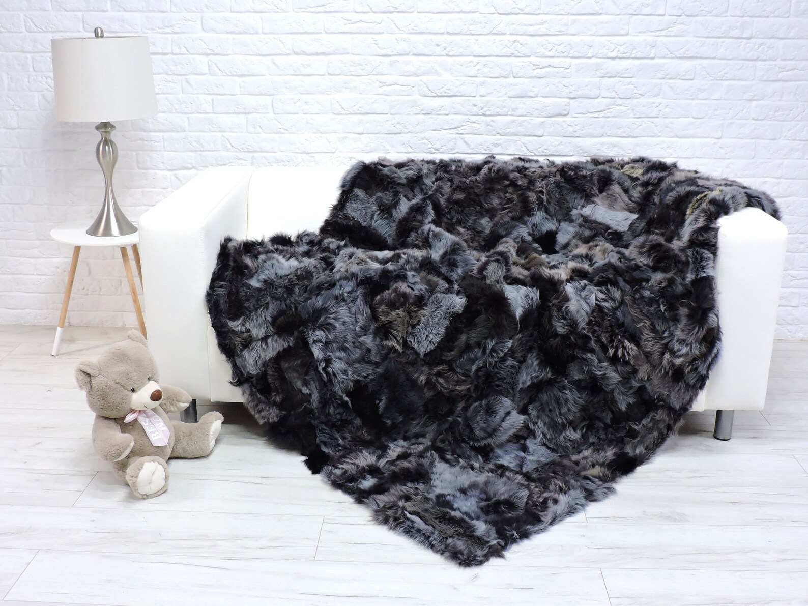 Throw blanket real fur blanket patchwork fur large fur Etsy
