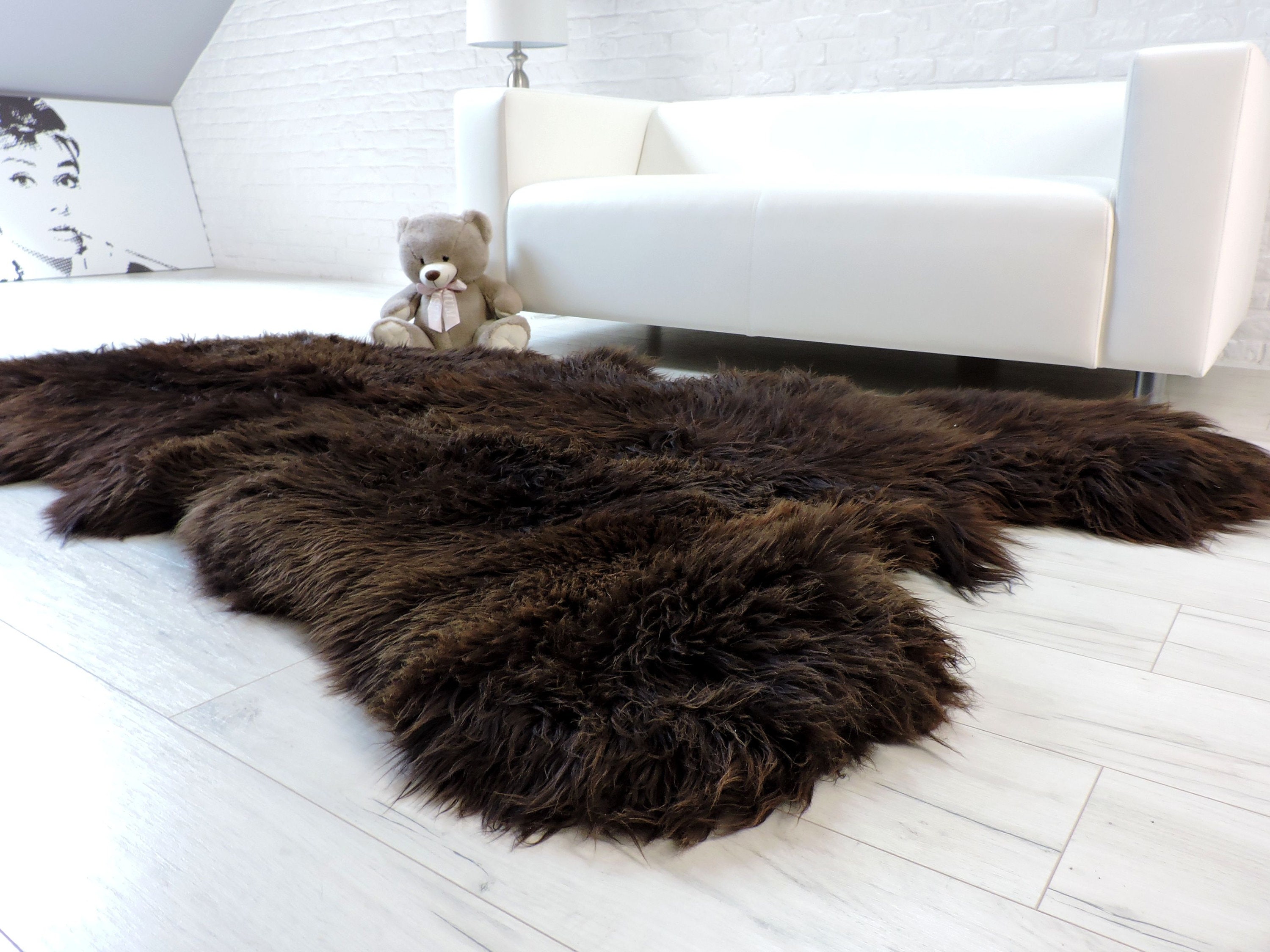 Sheepskin Rug Bear Skin Rug Shag Rug Brown Fur Rug Fur Etsy