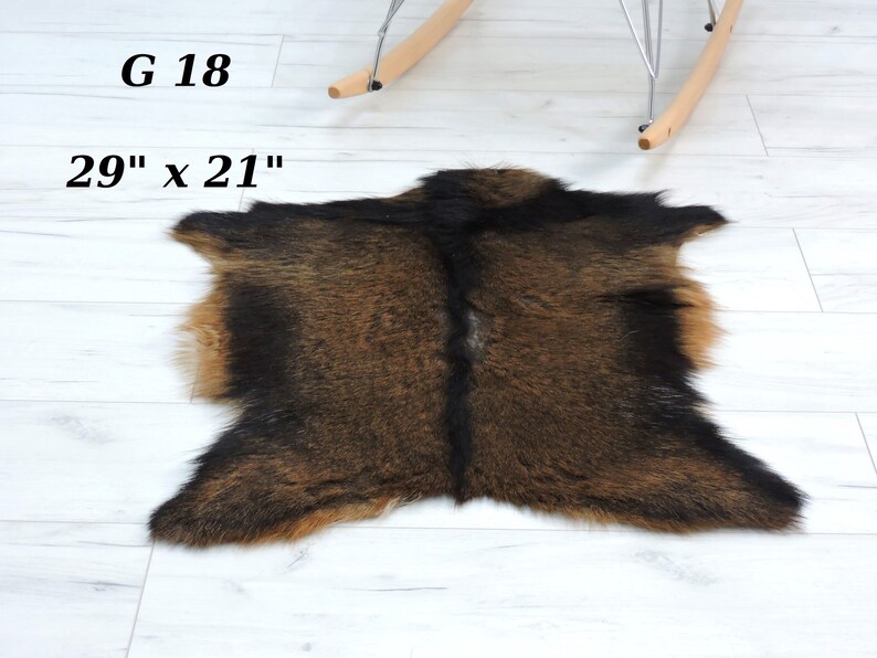 Goatskin rug real goat rug shiny hair goat leather rug pad Etsy