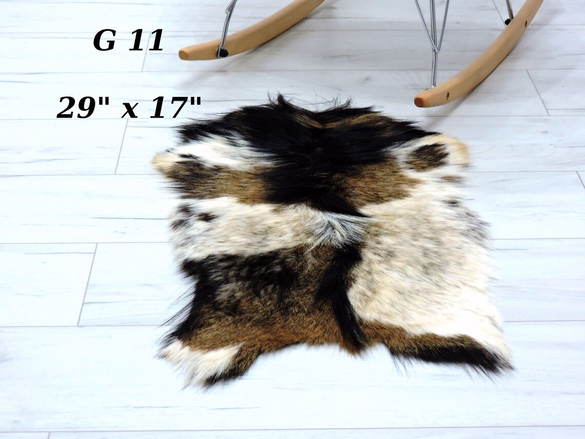 Goatskin rug real goat rug shiny hair goat leather rug pad Etsy