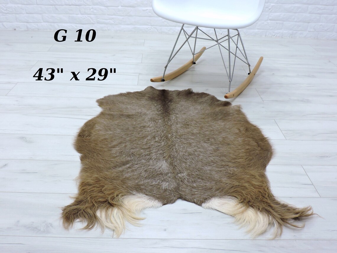 Goatskin rug real goat rug shiny hair goat leather rug pad Etsy