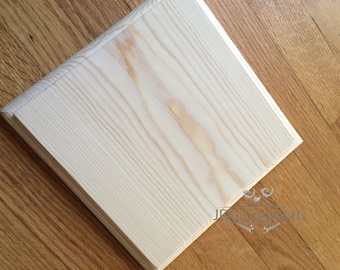 12 " x 12 " x 1 " signe blanc, signe de bois, blancs de bois, bois blanc, blancs inachevés de signe, bois inachevé, pin blanc, pin inachevé, DIY