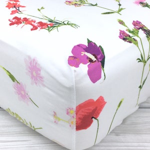 Wildflower Crib Sheet // Floral Crib Sheet // Flower Crib Sheet / Floral Nursery Bedding / Wildflower Nursery Bedding / Botanical Crib Sheet image 1