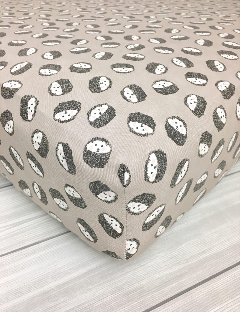 Hedgehog Crib Sheet Woodland Sheets Forest Nursery Bedding Baby