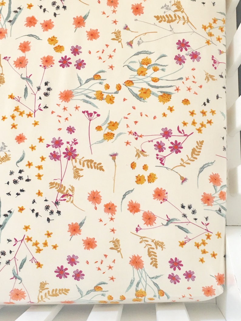 Wild Blooms Crib Sheet Wildflower Crib Sheet Flower Crib Etsy