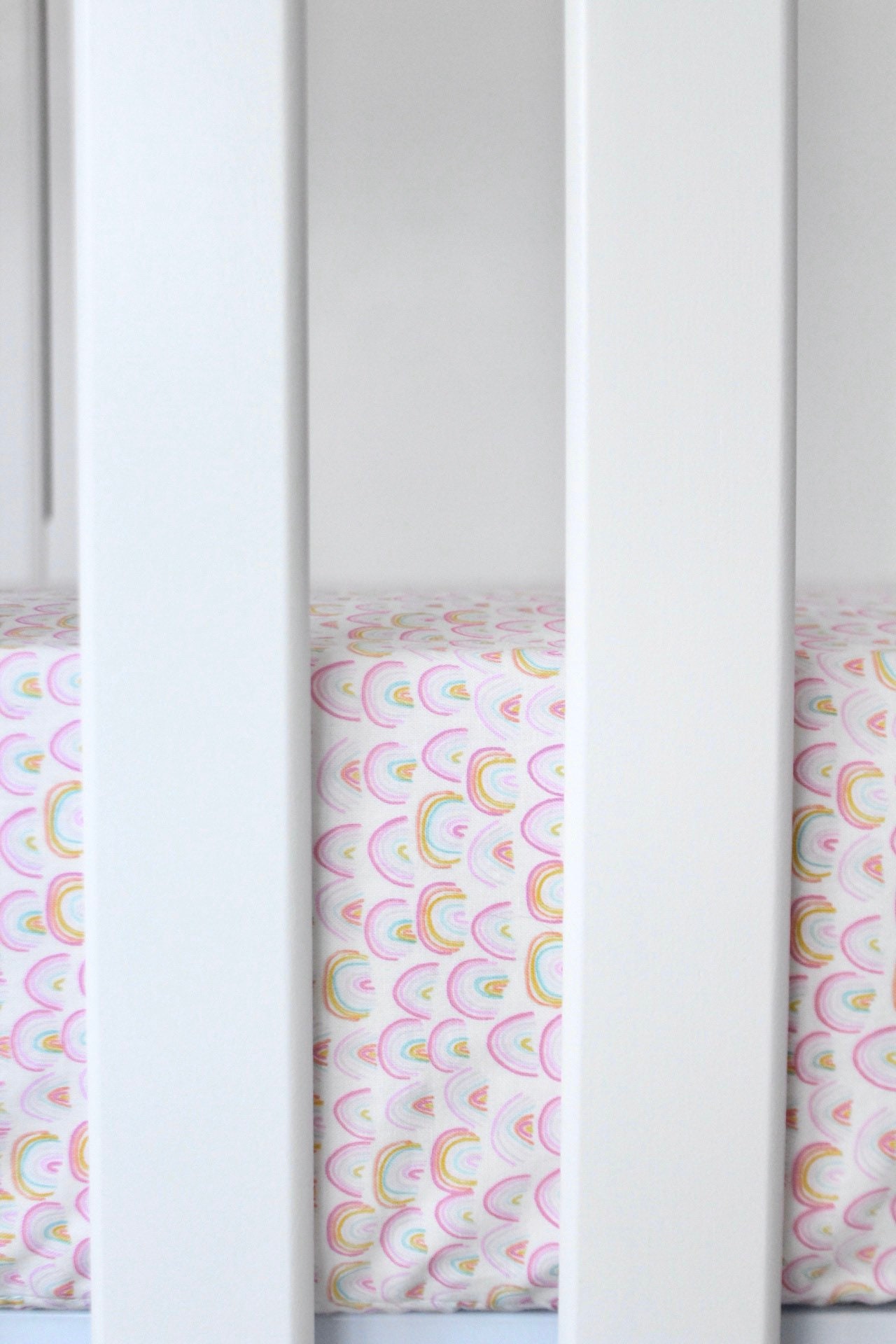 Mini Rainbows Crib Sheet // Rainbow Baby Bedding // Rainbow Etsy