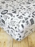Adventure Awaits Crib Sheet \/\/ Woodland Crib Sheets \/\/ Toddler Crib Sheets \/\/ Black and White Crib Sheets \/\/ Modern Nursery Bedding