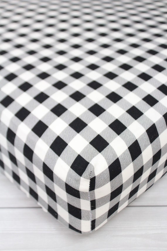 Black and white buffalo check hotsell crib sheet