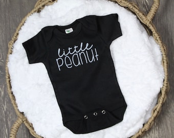 Little Peanut Bodysuit // Neutral Baby Bodysuit // Pregnancy Announcement