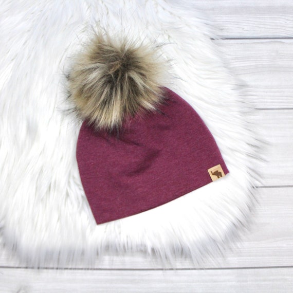 Merlot Pom Beanie // Fall Burgundy 