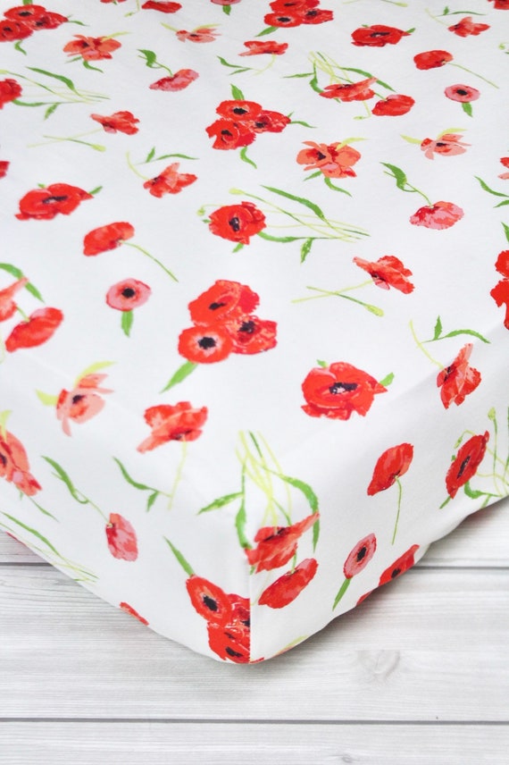 Poppy Crib Sheet // Floral Crib Sheet 
