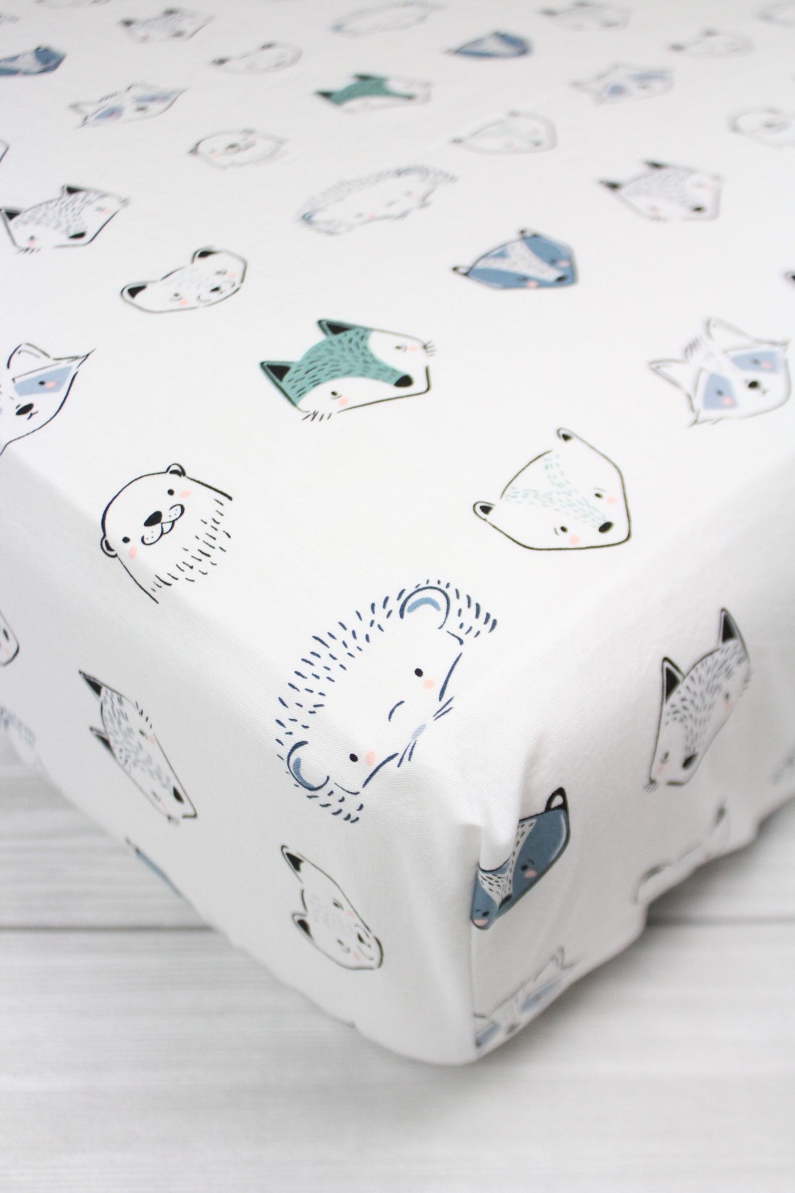 Woodland Animals Crib Sheet // Woodland Crib Sheets // Modern Etsy