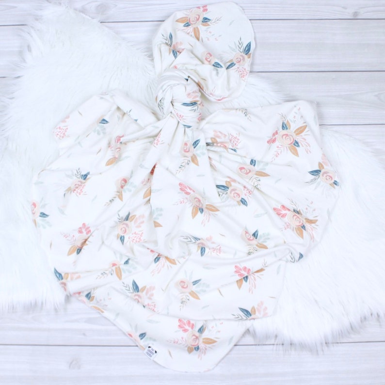 Floral Blossoms Swaddle Set // Floral Swaddle // Baby Girl Etsy