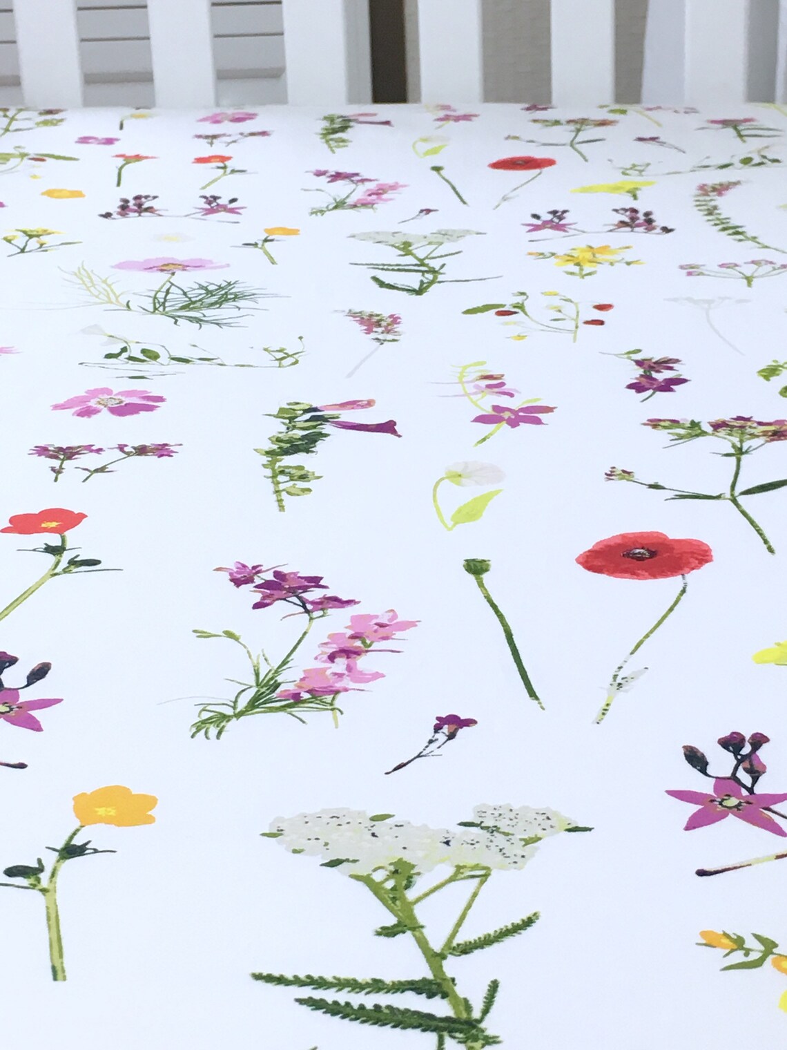 Wildflower Crib Sheet Floral Crib Sheet Flower Crib Etsy