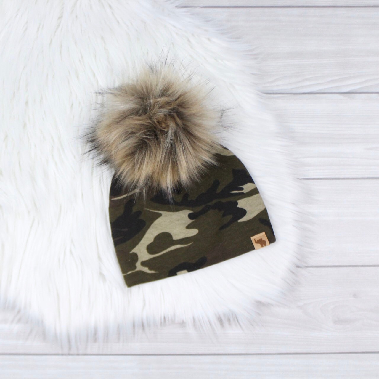 Camouflage Pom Beanie // Camo Beanie 