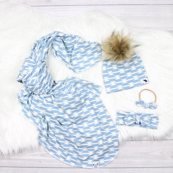blue swaddle set