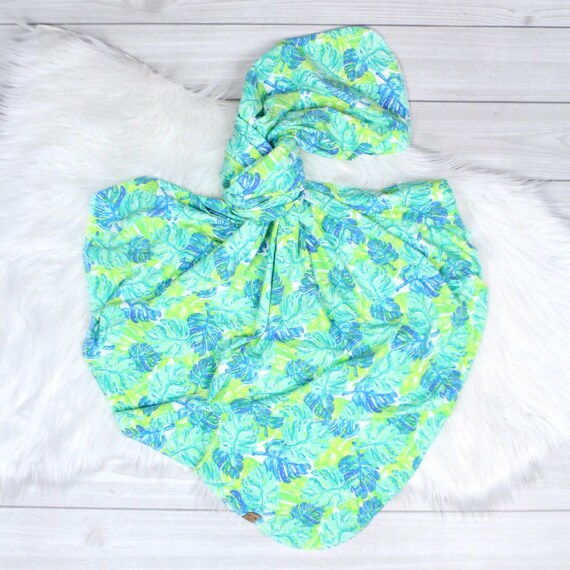Palm Leaf Swaddle Set Tropical Swaddling Set Newborn Swaddle and Headband Set Neutral Baby Blanket Wrap Baby Shower Gift Etsy