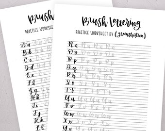 Brush Lettering Practice Worksheet | Calligraphy | Hand Lettering Practice Sheets | Brush Lettering Worksheets | Brush Pen Worksheet