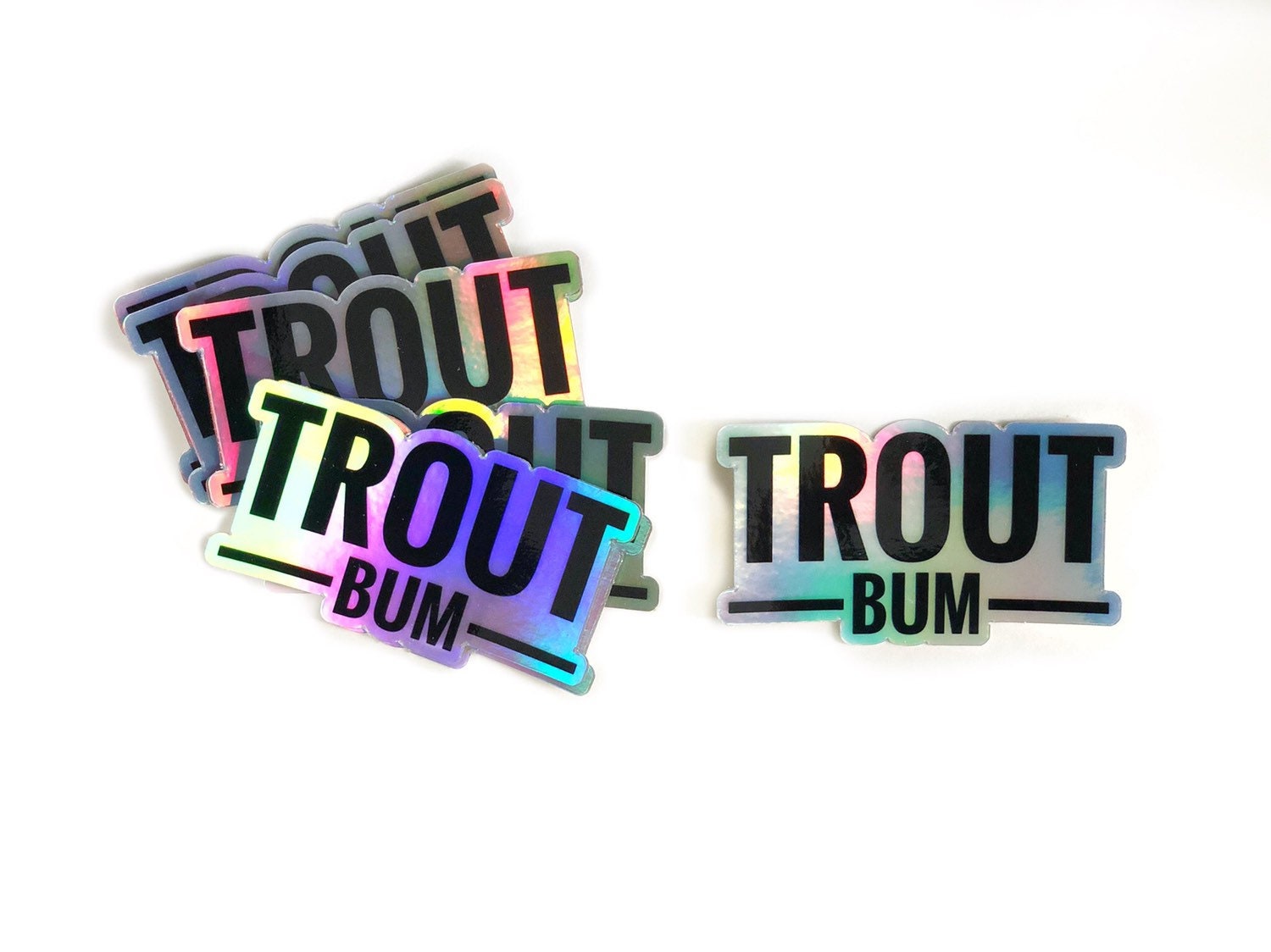 Trout Bum Sticker Holographic Sticker Fly Fishing Sticker Etsy