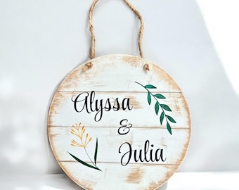 Personalized Girls Room Door Sign, Hand-Painted Wood Wall Decor